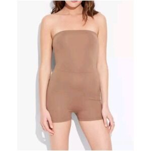 Target Wild Fable Butter Bliss Romper Taupe Tan Strapless NWT Stretch Soft XS